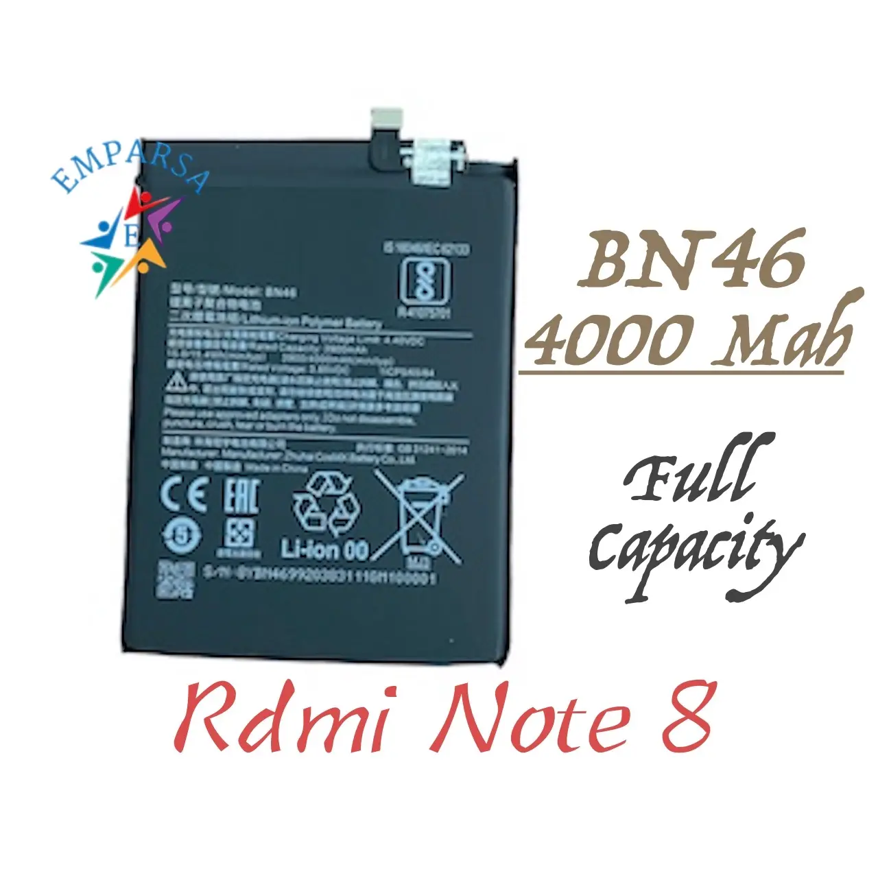 Baterai For Hp Rdmi Note 8 / Note8 . BN46 - [ 4000MAH ] - Batre Batere Battery Batrai Batrei Batu Battre Batery Emp