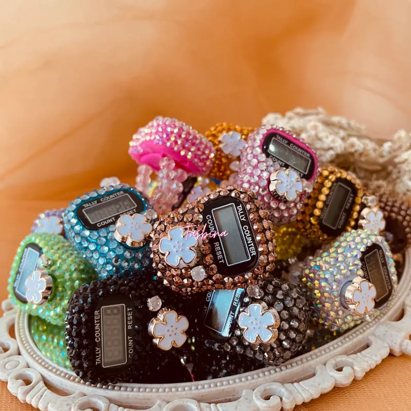 Tasbih Digital Cantik Manik Cincin Mutiara Kristal Alat Dzikir Mini Souvenir Umroh Haji 4
