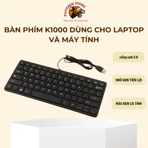 Bàn phím Mini K1000 USB - Full Box- Chất Lượng Tốt, Kiểu Dáng Nhỏ Gọn