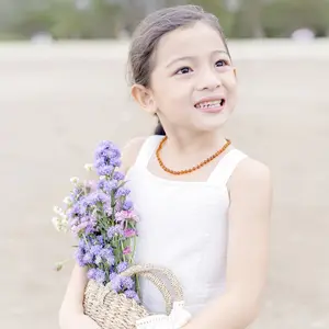 Amber Buddy | XB54LCM Kalung Amber Anak Light Cognac Matte - 38cm Junior