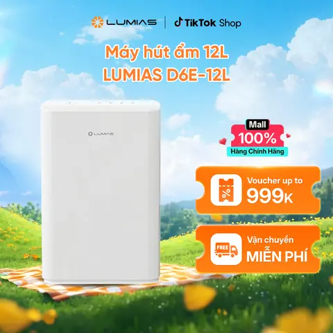 Máy hút ẩm 12L Lumias D6E-12L - 25m² - Bảng điều khiển cảm ứng LED - Hẹn giờ lên đến 12 tiếng