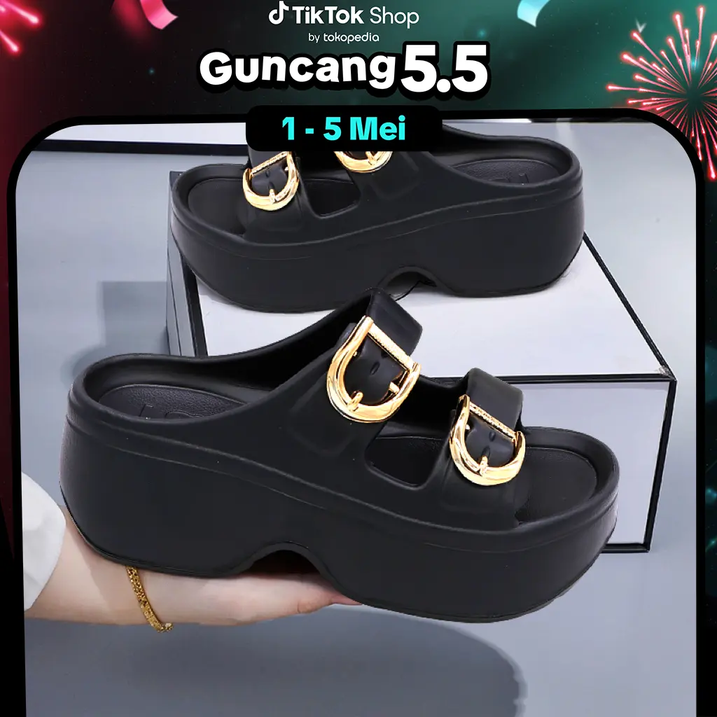 TEFANSY Sandal Wanita Modern Sandal Wanita Hak Tinggi Sandal Wanita Fuji Sandal Wanita Hitam Sandal Wanita 2025 Sandal Wanita Baru sandal wanita