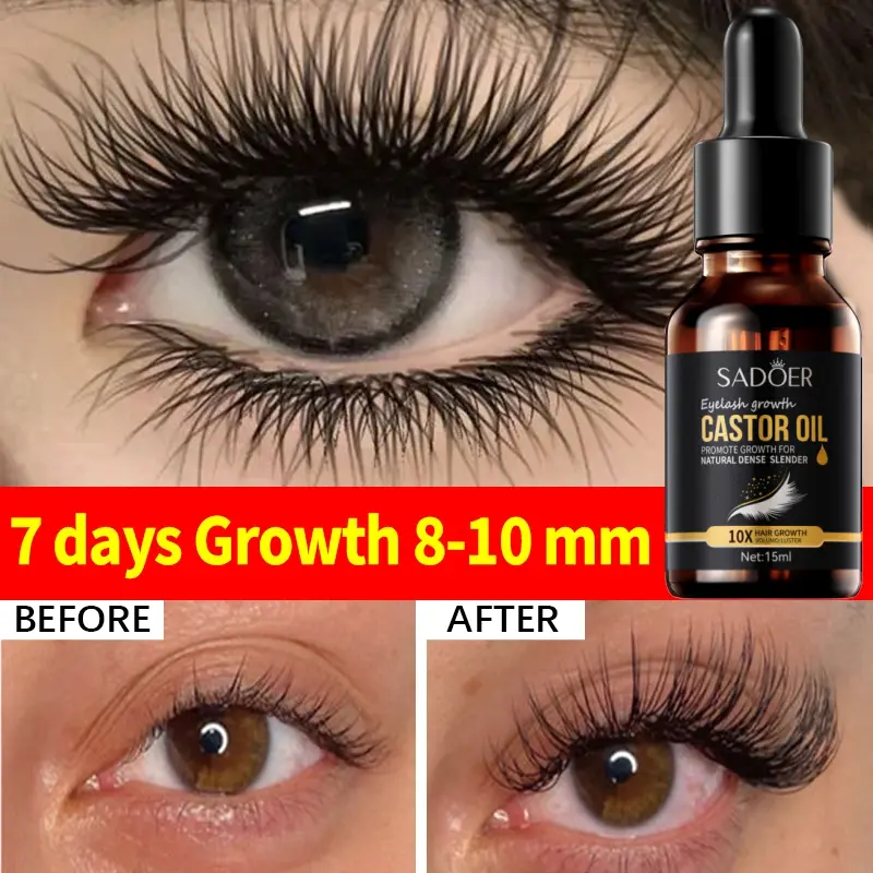 Serum Penebal Bulu Mata Serum Penumbuh Bulu Mata dan Alis Pure Castor Oil Pemanjang Bulu Mata Cepat Penebal Pemanjang Bulu Mata dan Alis Bulu Mata 7 Hari Eyelash Eyebrow Natural Serum 15ML 1