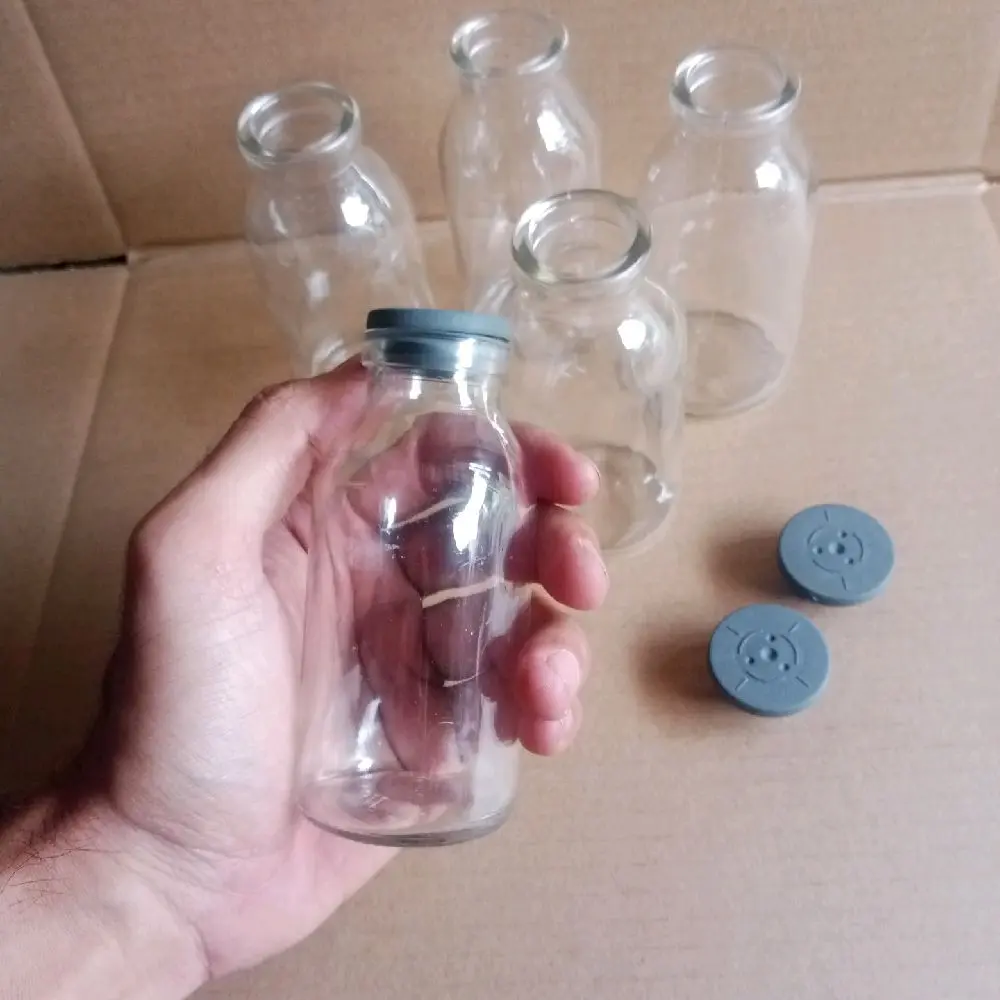 10 pcs Botol Kaca 100ml untuk Asi dan Jus dengan Tutup karet - Botol Asi/Jus 100ml dari Produk Ini