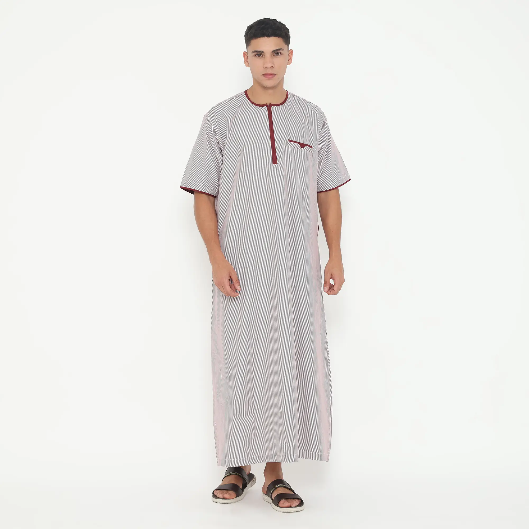 SHOHIB JUBAH PRIA DUBAI LIRIS 08 LENGAN PENDEK