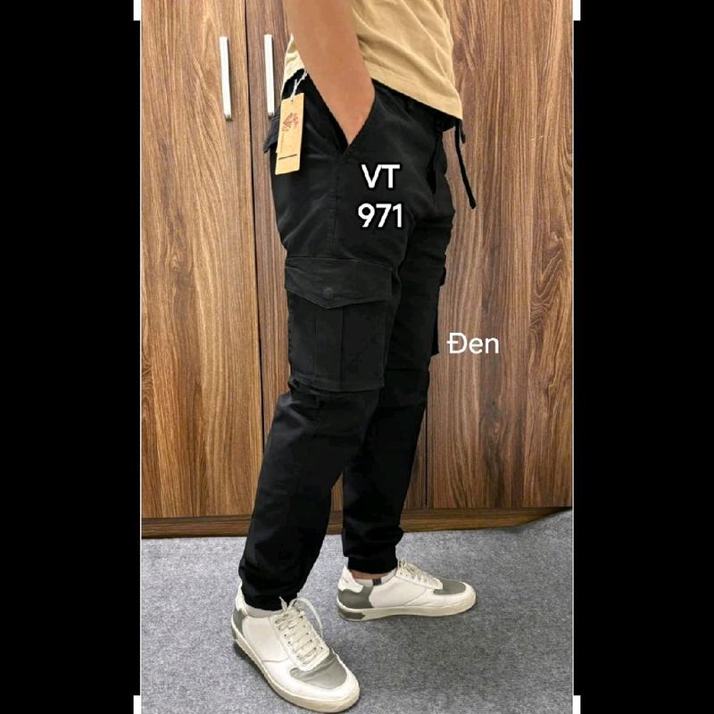Quần Dài Joger Túi Hộp Kaki thun Loại 1 Dày Dặn (Lưng Thun dây rút + có Khóa Kéo ) Jogger Nam màu đen co giãn