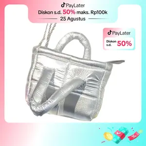 MINI PUFFY ||Asfour - Mini Puffy Gratis Tali Rantai Sling hand bag Tas Wanita Parasut Hologram Gelembung