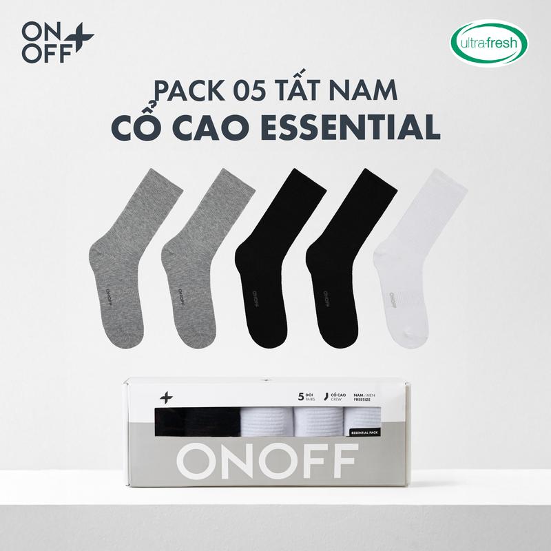  Hộp 5 đôi tất nam cổ cao chất liệu cotton thấm hút mồ hôi - ONOFF 18AR25A489 