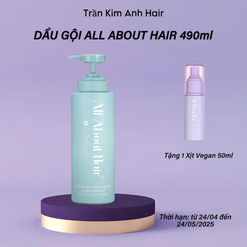 Dầu Gội All About Hair 490ml - Nhập khẩu Thái Lan ( Tặng kèm 1 Xịt Biotin 50ml)
