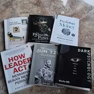 paket 6 buku the psychology of money the principles of power how leader act dark psikologi the art stoicism the power of suntzu