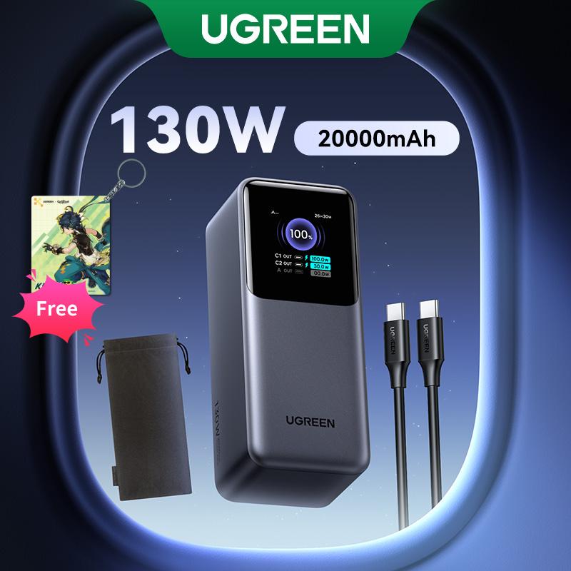 Pin Sạc Dự Phòng Máy Tính Xách Tay, UGREEN, 20000mAh / 12000mAh, Sạc Nhanh PD 100W / 130W, Tương Thích Với Dell, Lenovo, MacBook Air, Samsung S24, iPhone 16-8 Pro Max, Pixel, iPad, Xiaomi, Điện Thoại Di Động Huawei, Bộ Chuyển Đổi Nguồn, SKU: 35526