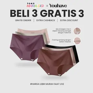 YOUHAVE X TOKO MAMA GIGI PAKET 6 PCS CELANA DALAM SEAMLESS PANTY CD PAKAIAN DALAM WANITA PEREMPUAN C920 Katun Pendek YOUHAVE X TOKO MAMA GIGI PAKET 6 PCS CELANA DALAM SEAMLESS PANTY CD PAKAIAN DALAM WANITA PEREMPUAN C920 Katun Pendek