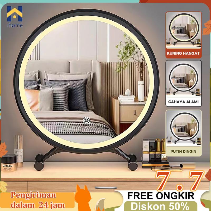 IH Cermin Rias LED Dengan Touchscreen Cermin Rias Bulat 40CM