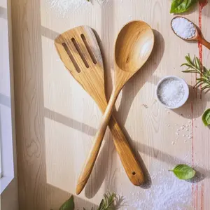 TJ Furniture Spatula Kayu Food TJ Furniture Alat Dapur Praktis Bahan Kayu Pegangan Nyaman Fungsi Ganda Cocok untuk Menggoreng Mengocok dan Mengambil Makanan