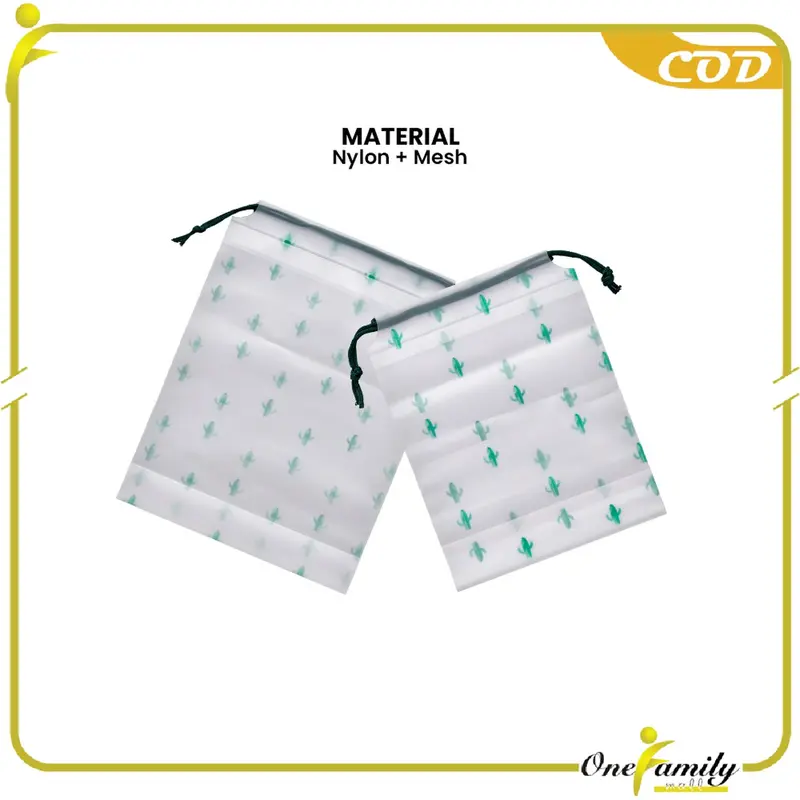 [COD] OFM Paket Hemat 3PCS C33 Travel Pouch Kaktus Organizer Bag Tempat Penyimpanan Serbaguna 2