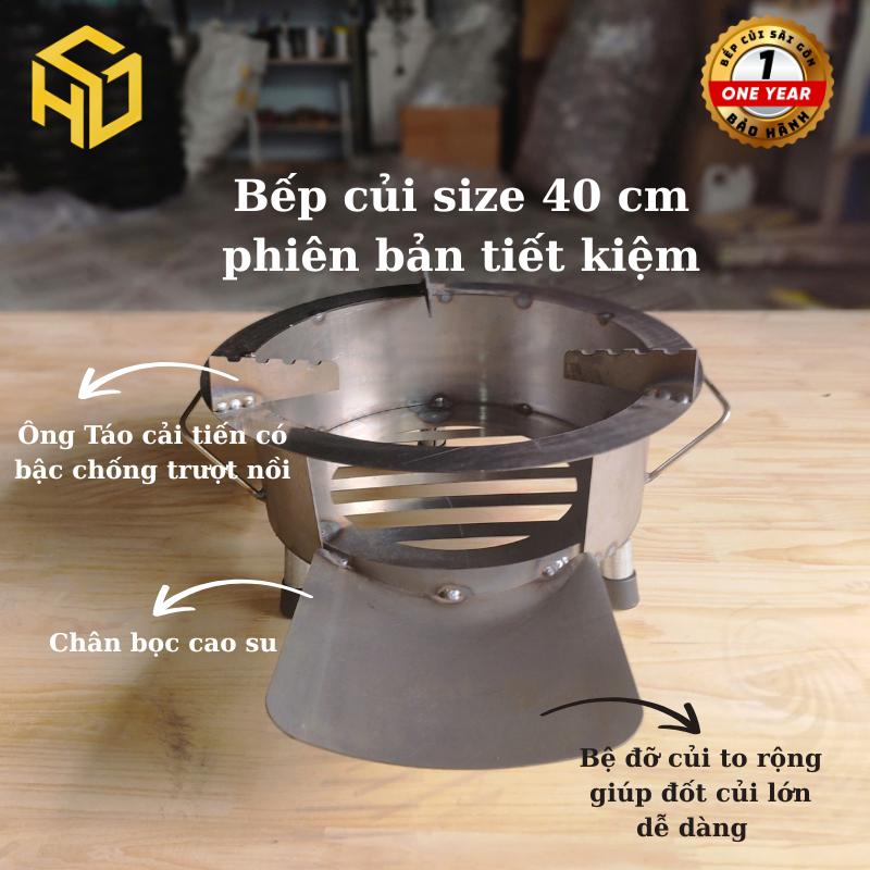 Bếp Củi không khói thông minh Tròn 40cm – Siêu Bền, Chống Đen Nồi,Có Ống Khói, Bệ Đỡ Củi & Hứng tro 3