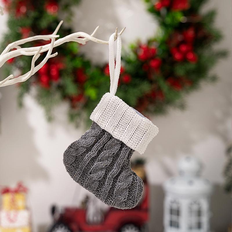 Product Introduction of Tất Dệt Kim, Đồ Trang Trí Giáng Sinh, Tất Treo Cây Thông Noel, Tất Giáng Sinh Mini, Mặt Dây Chuyền 25