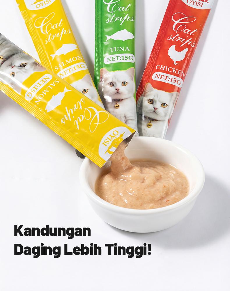 10pcs/20pcs/50pcs/100pcs Makanan Kucing Basah/Wetfood Cemilan Stik/Pet Strip Kucing-3 10pcs/20pcs/50pcs/100pcs Makanan Kucing Basah/Wetfood Cemilan Stik/Pet Strip Kucing-3