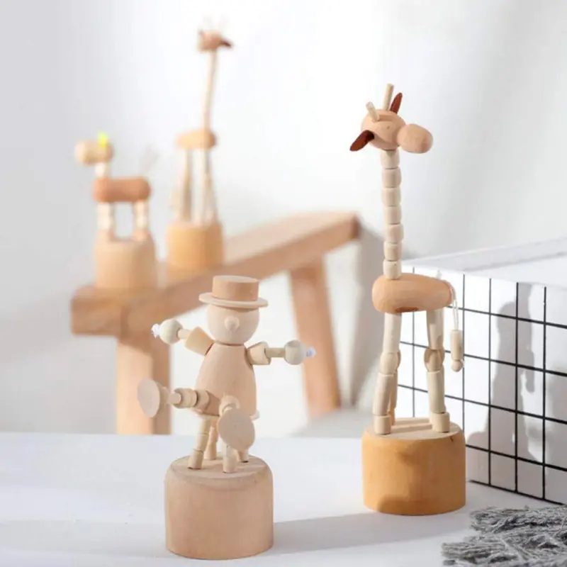 Boneka Kayu Menari Hiasan Meja Dekorasi Kamar Ornamen Lucu Mainan pendidikan 1