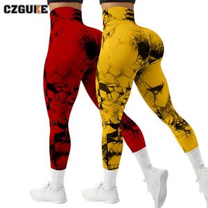 CZGUKE leggings de tiro alto con lazo y efecto tie-dye, ultrablandos, para mujer, aptos para yoga, correr, gimnasio y ejercicio sin mostrar, leggings deportivos, ideales para flexiones, gimnasio y fitness; conjunto de dos pzas