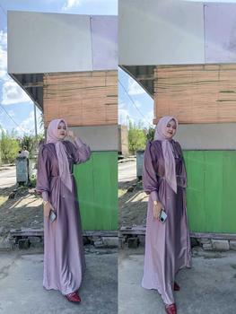 Product Review of Candy Outfitku - Luna dress (tanpa hijab) gamis gradasi silk sutra Baju Muslim Mewah Wanita from 이**🇷 1