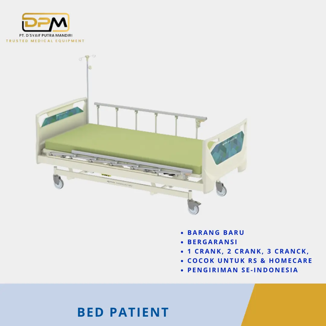 bed patient manual new/ baru bonus matras + tiang infus.