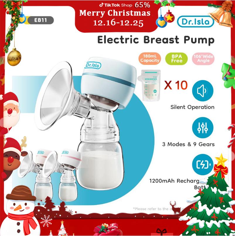 【ขายดี】Dr.Isla เครื่องปั๊มนมไฟฟ้า EB11 รุ่น EB11 ขนาด 19.8x14 ซม ความจุ 180 มล วัสดุ PP+ซิลิโคน ปลอด