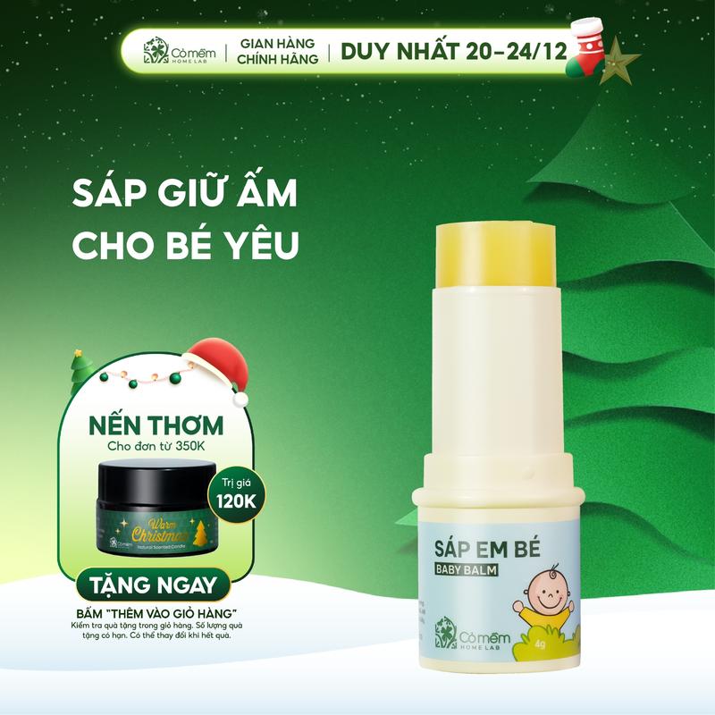  Sáp Em Bé Giúp Dưỡng Ẩm Mềm Da Và Giữ Ấm Bé Hương Tinh Dầu Dễ Chịu Cỏ Mềm 4gr 