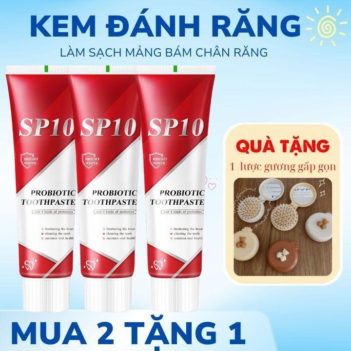   MUA 2 TẶNG 1 TẶNG 1 GƯƠNG LƯỢC GÂP GỌN  Kem đánh răng Thái Lan SP10 Probiotic làm trắng răng kem đánh răng loại bỏ mảng bám cho hơi thở thơm mát êm dịu với nướu kem đánh răng tẩy ố vàng toothpaste kem đánh răng hoạt tính 
