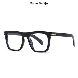 [Beli 1 Gratis 1] Premium Frame Kacamata Kotak David Beckham Pria dan Wanita Lensa Antiradiasi Photocromic Bluecromic Lensa Minus Eyewear Glasses