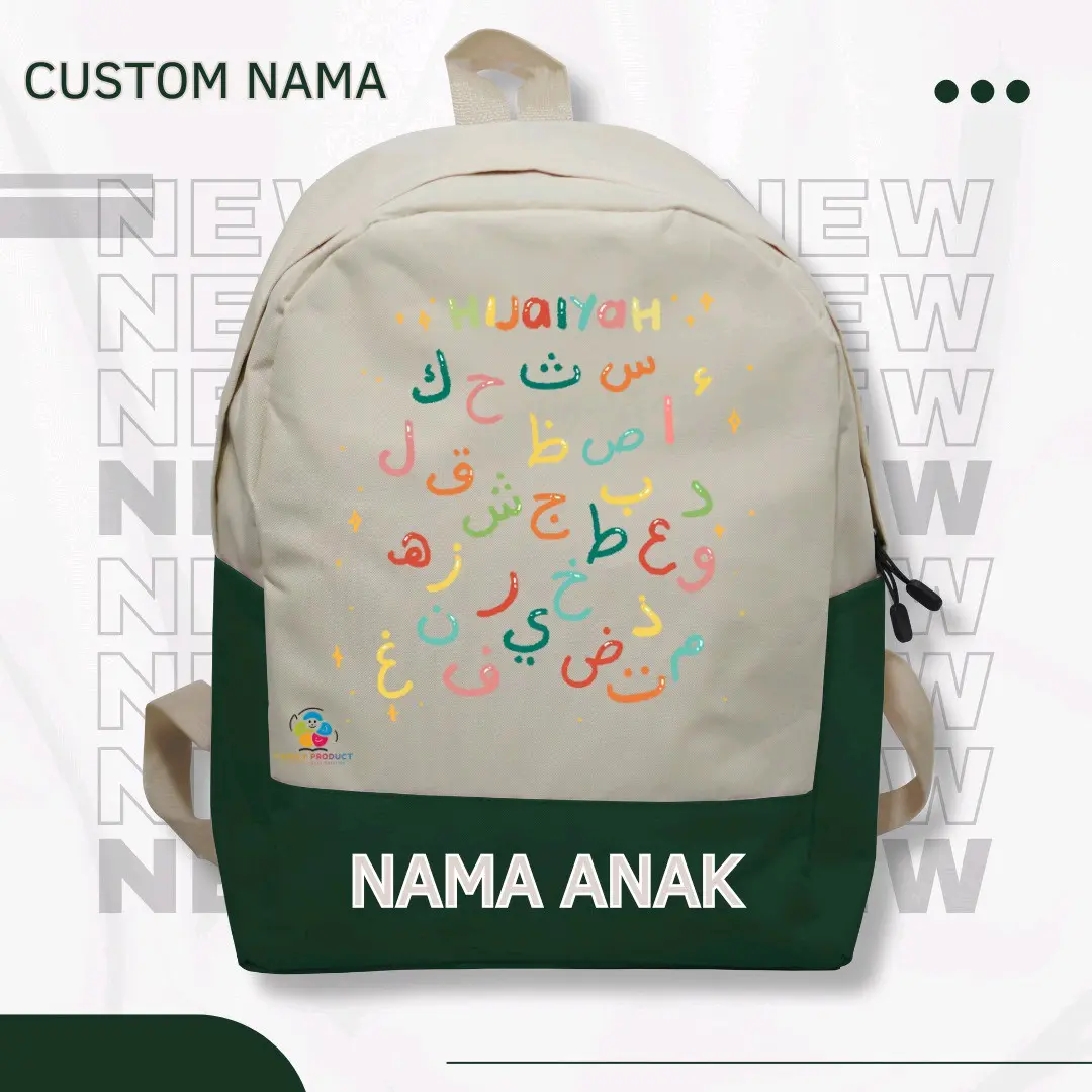 Tas Ransel Backpack anak karakter Huruf hijaiyah  - anak sekolah TK  SD Rekomended banget termurah dan (free Nama )