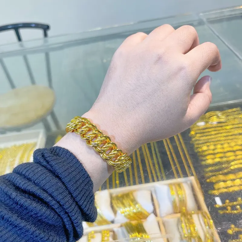 Gelang Coco Crum Jumbo Mewah Asli Awet Tahan Puas Aksesoris dengan Warna Gold yang Elegan antikarat harian tembaga premium lapis emas 0
