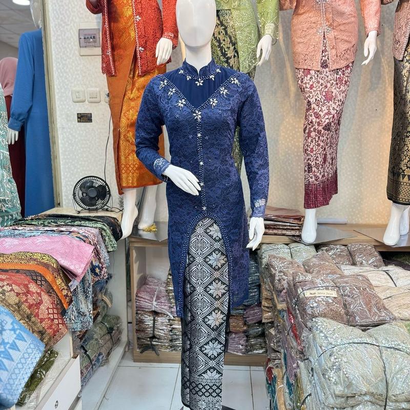Kebaya Payet Dada Songket Lilit untuk Pesta, Lamaran, dan Wisuda - Wanita, Dress Panjang Mewah 2