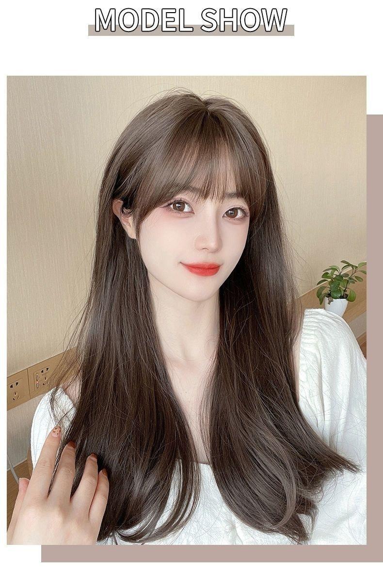 Product Introduction of Wig Women's Full-Head Wig-Style Mid-Length Hair 2024 Fashion New Wig Sheath Suitable for round Faces Hairstyle Simulation Natural 6