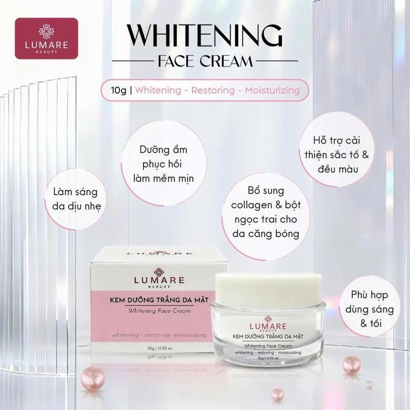   L2  Face Lumare: Kem phục hồi sau nâng tone làm sáng da Ban ngày Lumare Whitening Face Cream – Niacinamide Alpha-Arbutin & Collagen chiết xuất nha đam tạo hiệu ứng bóng- sáng mịn cho da mẫn cảm 
