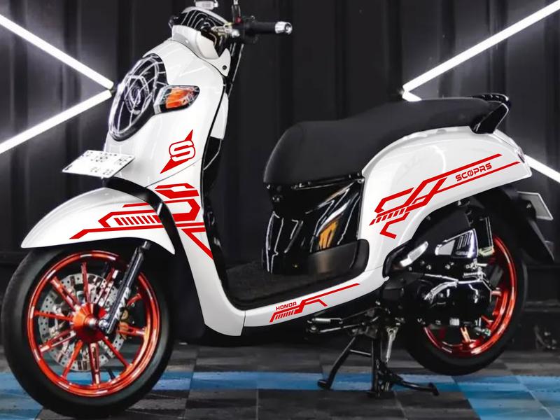 STRIPING CUTTING STICKER HONDA SCOOPY ALL NEW 2017 - 2021 UNIVERSAL LIS VARIASI STIKER Motorcycle 8