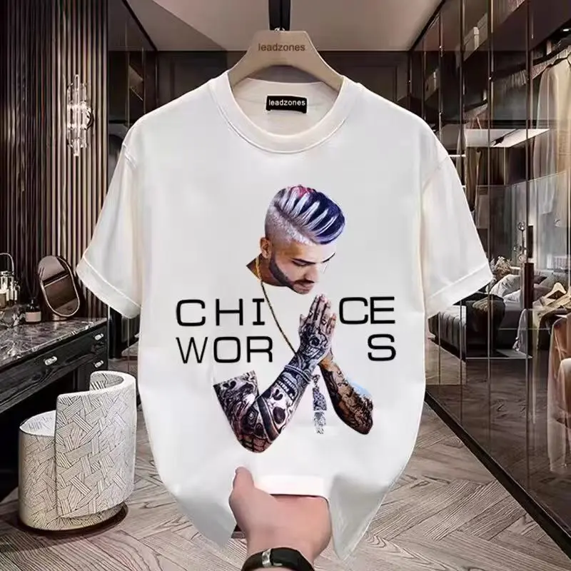 Áo Thun Cotton Trọng Lượng Nặng, Dành Cho Nam Và Nữ, Ngắn Tay, Thích Hợp Cho Mùa Hè, Phong Cách Cổ Điển Và Hợp Xu hướng, Dáng Rộng Vừa Vặn, Thiết Kế In Hình, Thích Hợp Cho Các Cặp Đôi, Tay Lửng