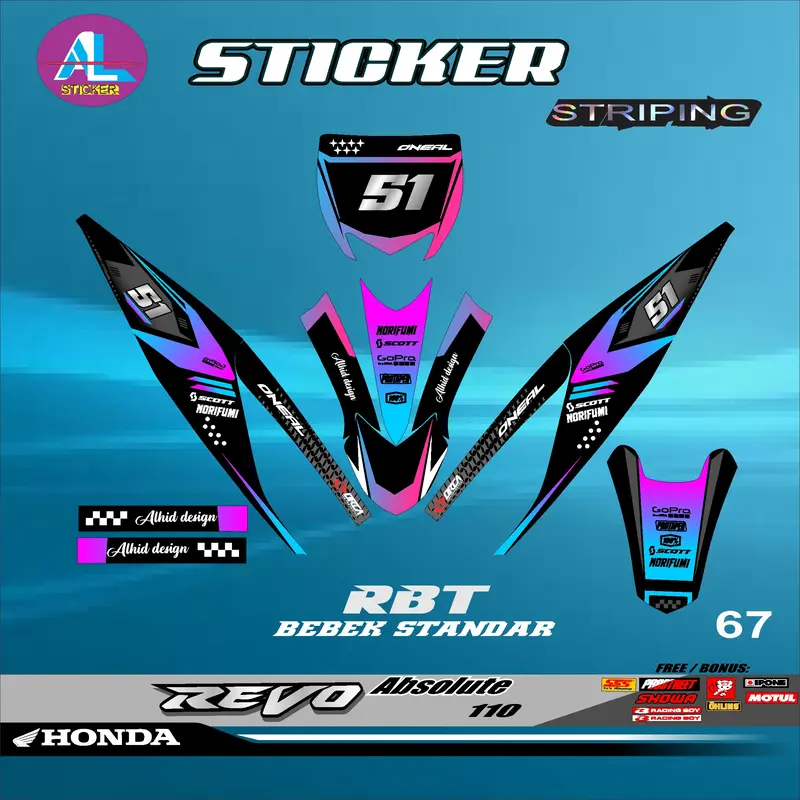 COD Sticker SETRIPING RBT REVO ABSOLUTE semi full body rbt VEGA BEBEK MODIF SUPERMOTO YZ CRF KLX RBT new terbaru MOTOR TRABAS AL vol 67 0