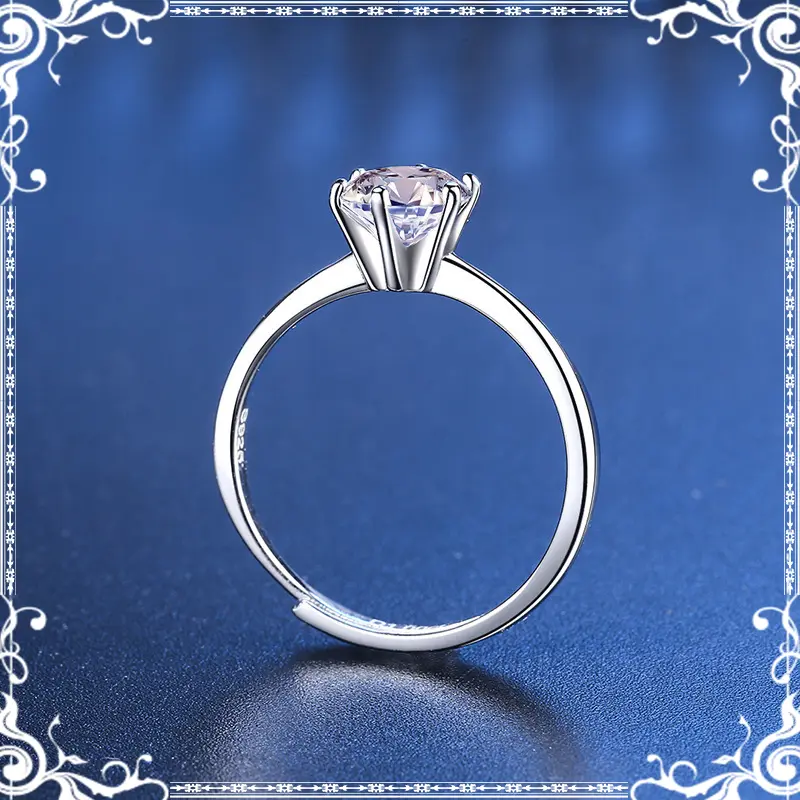 COD Cincin berlian bercabang enam aksesori aanita  cincin wanita titanium Y22  Adjustable hadiah nikahan 1 karat 1