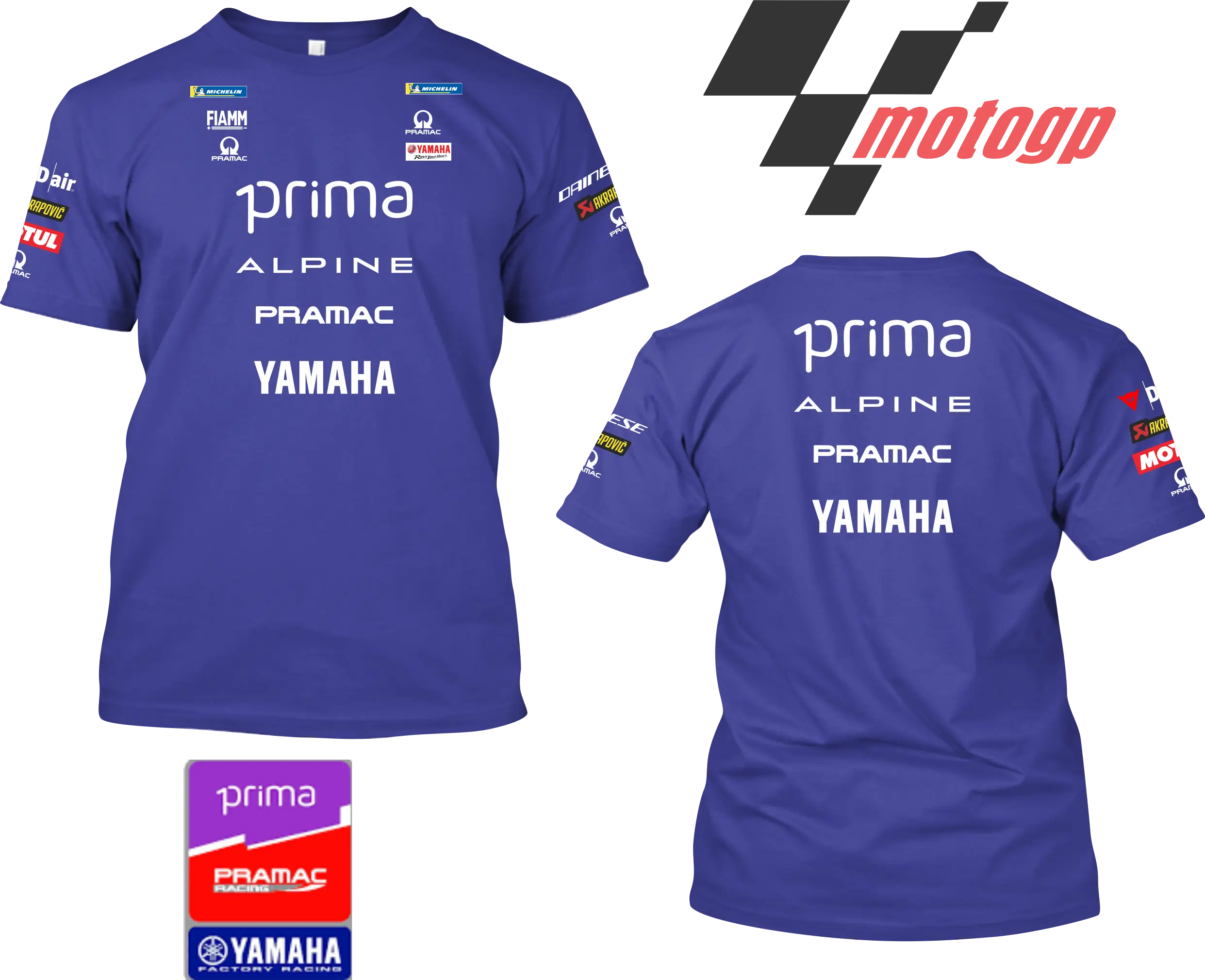 Kaos Team MOTOGP Team Prima Pramac YAMAHA LIVERY 2025  • Bahan Kain Cotton Combed 24S cowok