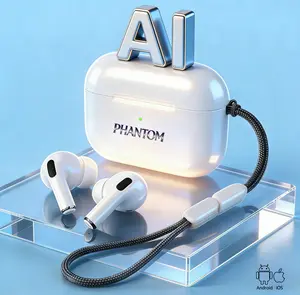 2026 NEW EMBEDRONE PHANTOM LP-33 Earphone Nirkabel, Tahan Air IPX7, Baterai Tahan Lama, Bass Kuat, Surround 3D, Peredam Suara Cerdas, Gaming, Panggilan, Musik, Olahraga, Earphone Bluetooth Nirkabel