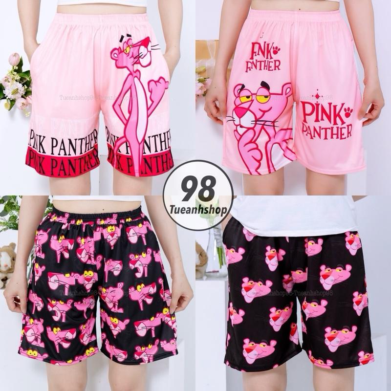  Quần Báo Hồng Pink Panther Short Lững Cartoon - Quần Đùi Thun Cotton Hoạt Hình Nam Nữ Unisex Mặc Nhóm Đi Biển TUEANHSHOP Cotton 