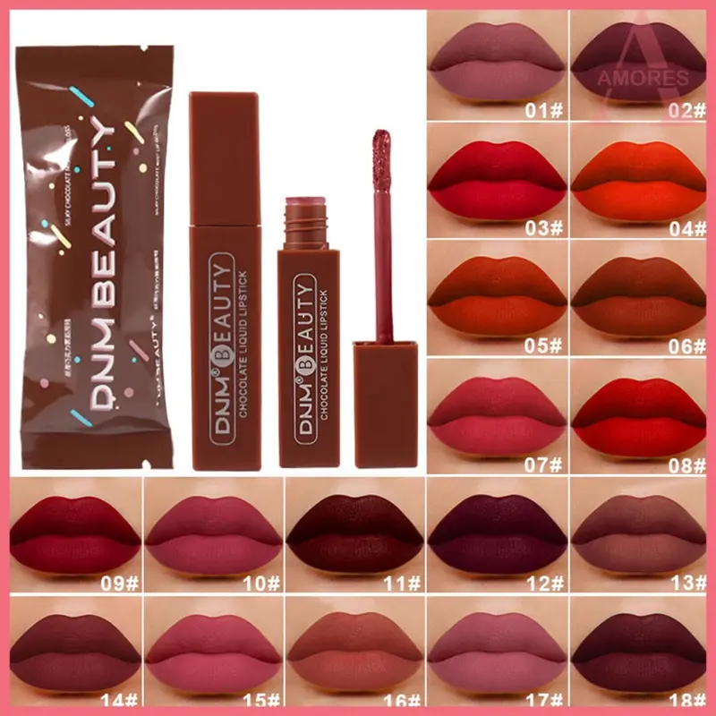 DNM Beauty Lipstik Coklat Matte Long Lasting 12 Jam Waterproof Make Up Kecantikan Bibir LM125 0