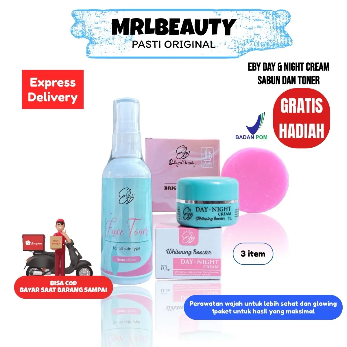 PAKET EBY BY ELIZA SABUN TONER & CREAM
