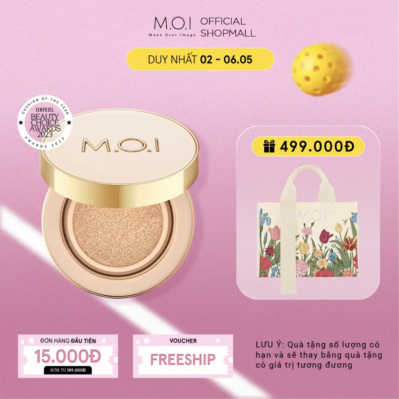 Phấn nước Kiềm Dầu Che Khuyết Điểm SPF 50+ PA+++ MOI Premium Baby Skin Cushion 12g