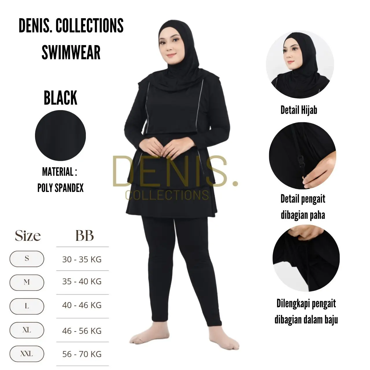 Denis Swimwear RL Baju Renang Wanita Hijab Full Body Diving Style Swimsuit - Pilihan Terbaik untuk Wanita Muslimah - Panjang Syari