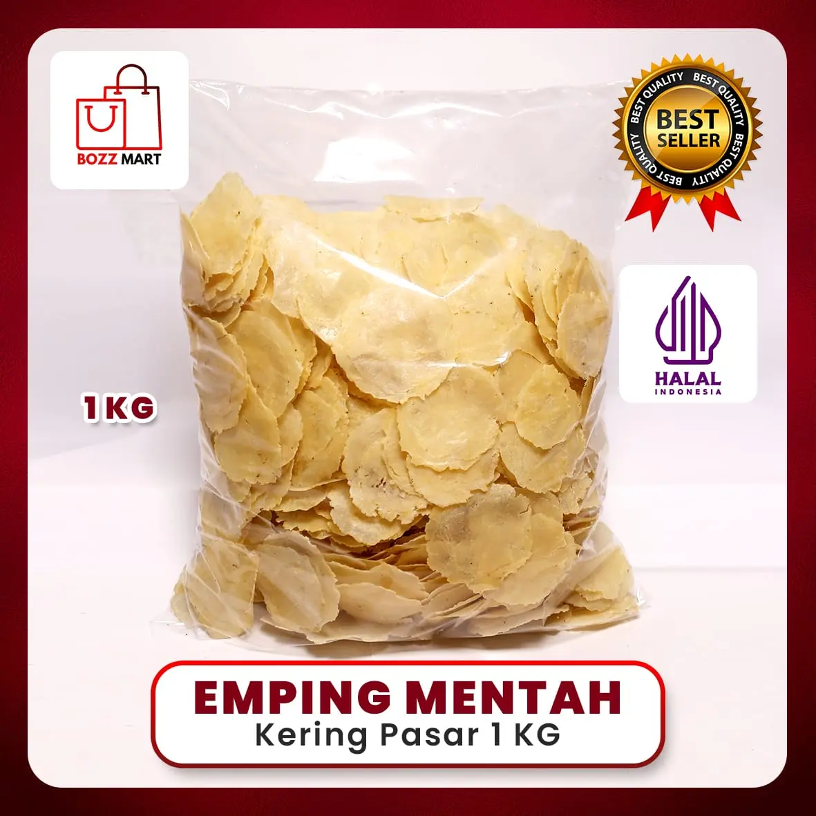 EMPING MELINJO 1 KG KERING PASAR, ASLI KEBUMEN - Makanan Food Snack Keripik Cemilan Crispy