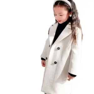 Long Coat anak wanita korean style fashion anak perempuan mantel anak wanita jaket atasan wanita panjang putih Pakaian anak perempuan