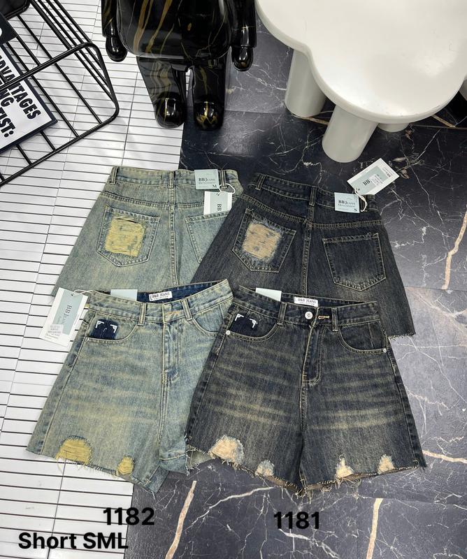   LSN Quần Jean Ngố Đùi Nữ Rách Lai Túi Sau Tua Rua 805 - 806 