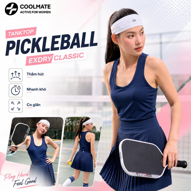 Áo polo thể thao nữ Pickleball Exdry Essentials thấm hút nhanh khô co giãn tốt,…